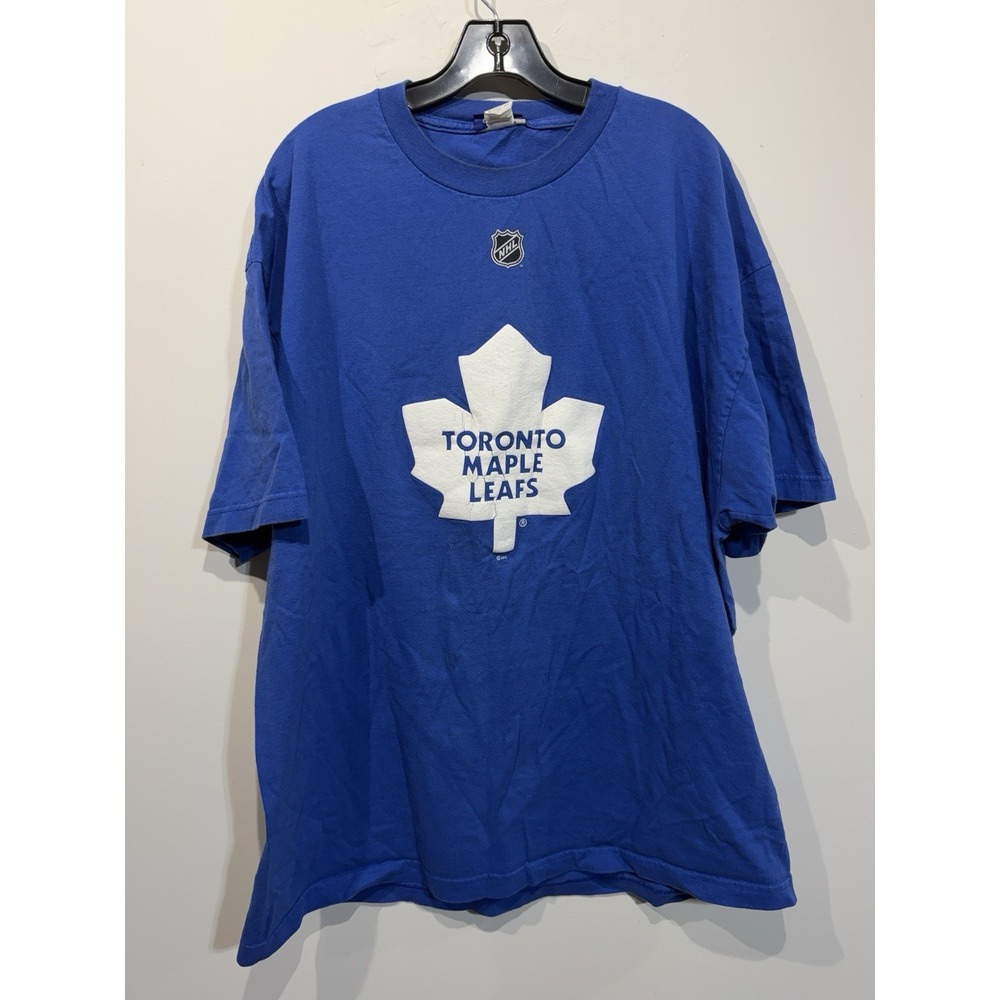 Reebok Toronto Maple Leafs T Shirt Mens XXL Blue NHL Logo Puff Print Lindros